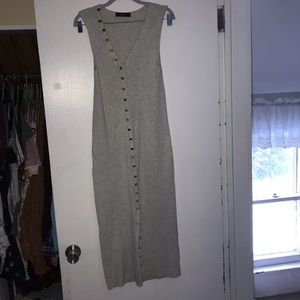 ZARA KNIT Tight Long Maxi Dress with Buttons